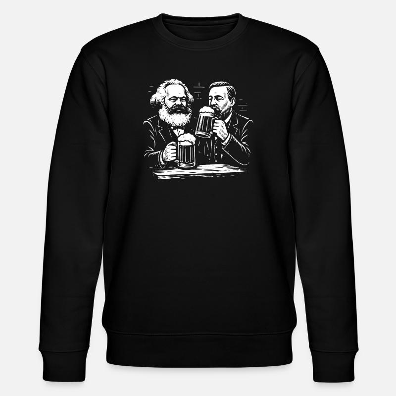 Marx and Engels drinking beer - Stanley/Stella CHANGER Unisex Organic Sweatshirt - black
