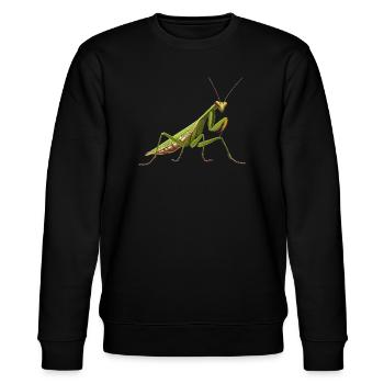 Gottesanbeterinnen Gottesanbeterin - Stanley/Stella Unisex Bio-Sweatshirt CHANGER  - Schwarz - Vorne - Nik (191cm) & Marisol (170cm)