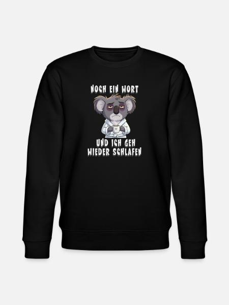 Müder Koala Morgenmuffel Spruch - Stanley/Stella Unisex Bio-Sweatshirt CHANGER - Schwarz