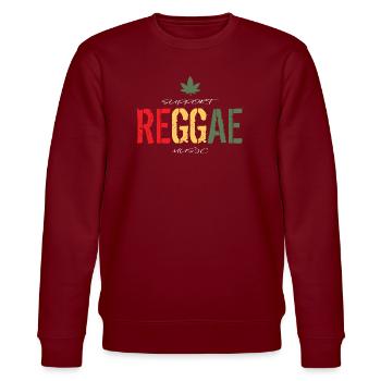 Rock Reggae Disco Punk Musik Kleidung - Stanley/Stella Unisex Bio-Sweatshirt CHANGER  - Burgunderrot - Vorne - Nik (191cm) & Marisol (170cm)