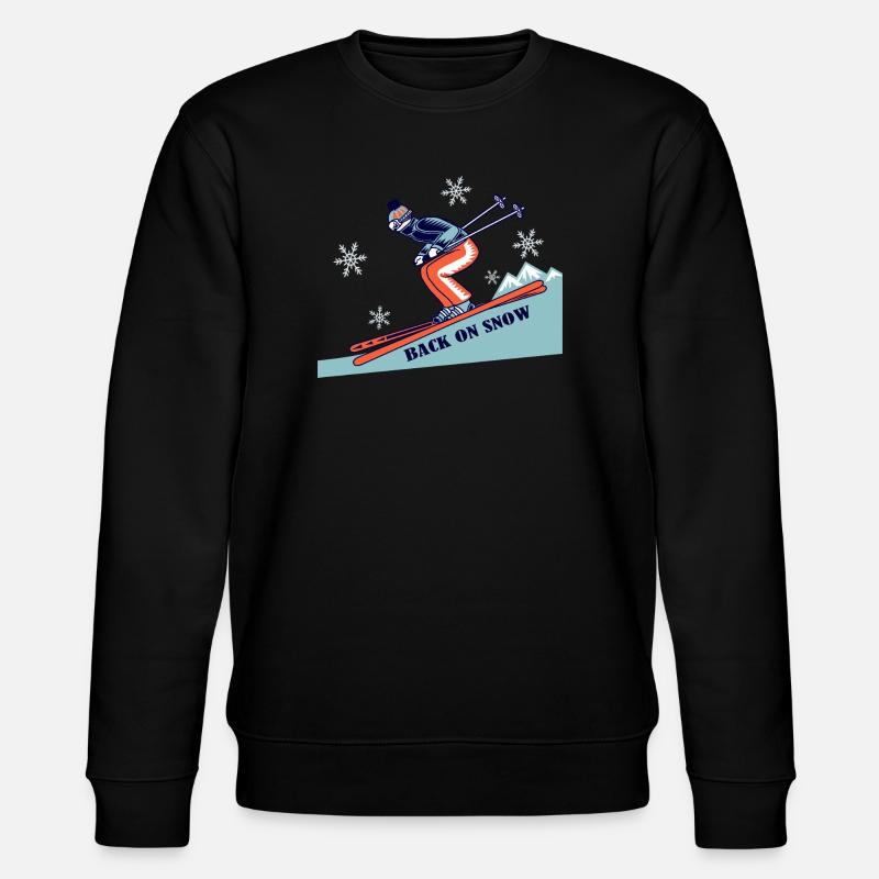 Back on Snow Retro Skiing - Stanley/Stella CHANGER Unisex Organic Sweatshirt - black