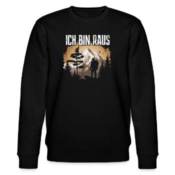 Bergwanderer Silhouette im Gebirge - Stanley/Stella Unisex Bio-Sweatshirt CHANGER  - Schwarz - Vorne - Nik (191cm) & Marisol (170cm)