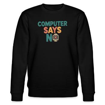 Retro Computer sagt Nein - Stanley/Stella Unisex Bio-Sweatshirt CHANGER  - Schwarz - Vorne - Nik (191cm) & Marisol (170cm)