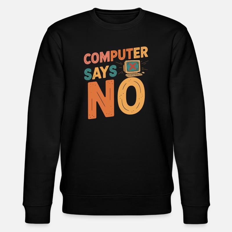 Retro Computer sagt Nein - Stanley/Stella Unisex Bio-Sweatshirt CHANGER  - Schwarz