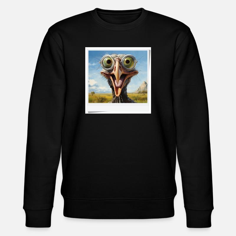 Eccentric Bird with Spectacle Lenses - Stanley/Stella CHANGER Unisex Organic Sweatshirt - black