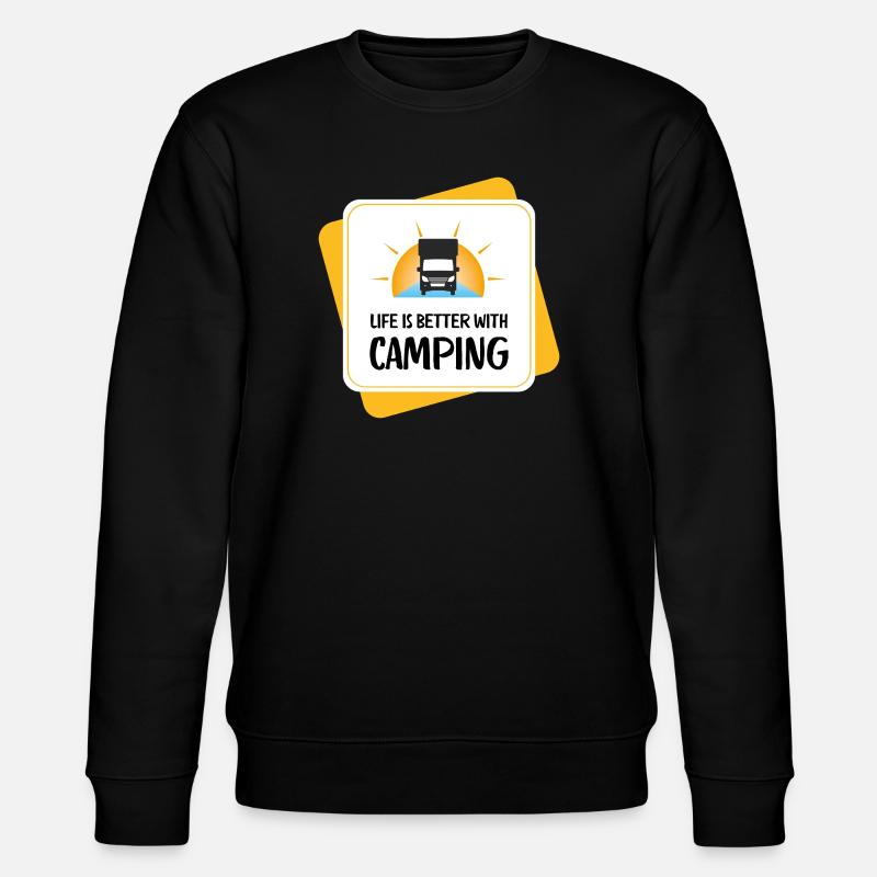 Life Is Better with Camping – Design - Stanley/Stella Unisex Bio-Sweatshirt CHANGER  - Schwarz