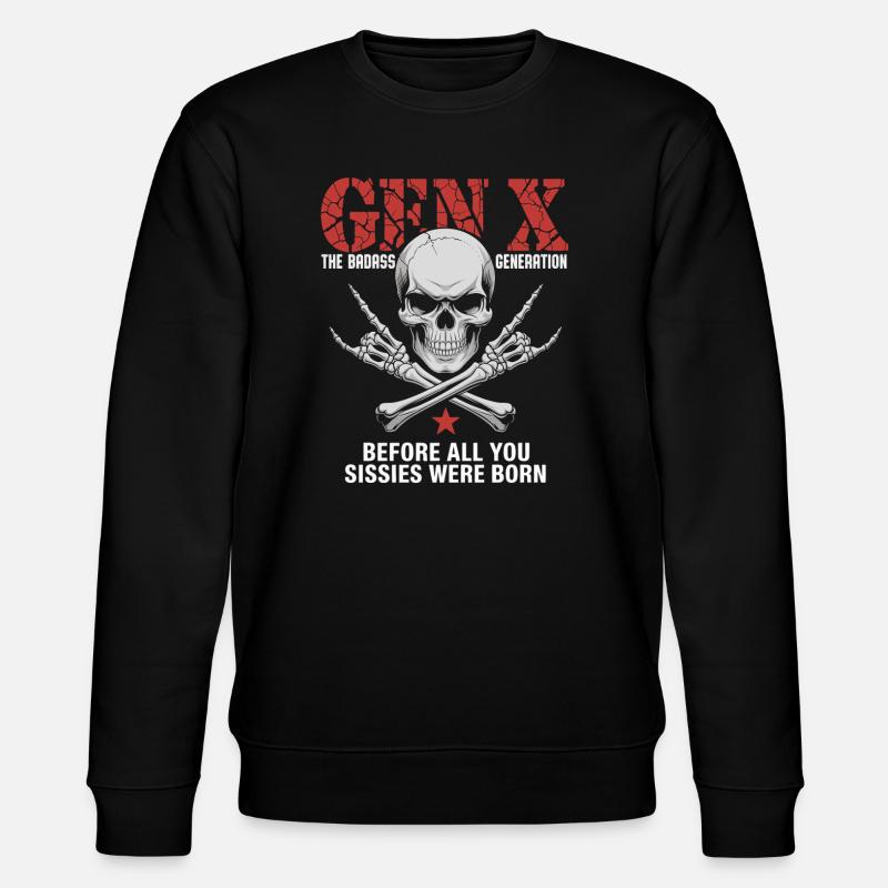 Gen X: Die Badass-Generation Crossbones - Stanley/Stella Unisex Bio-Sweatshirt CHANGER - Schwarz