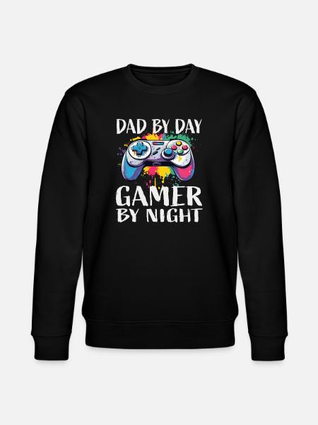 Dad by Day Gamer by Night - Stanley/Stella CHANGER Unisex Organic Sweatshirt - black