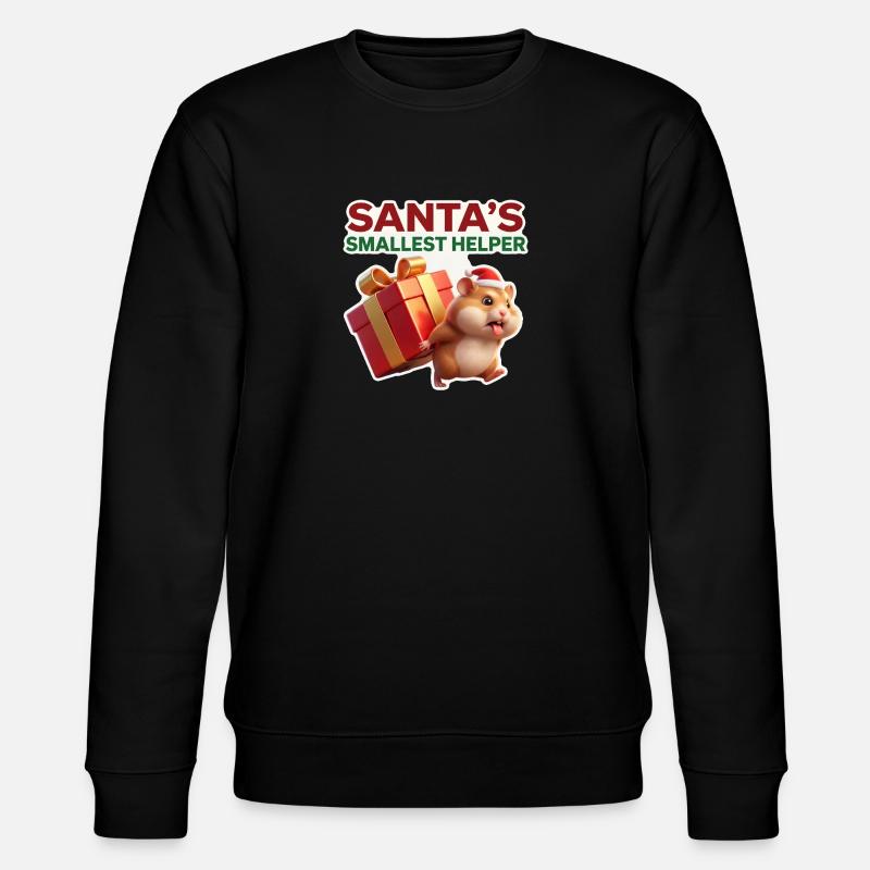 Santa's Smallest Helper Hamster - Stanley/Stella CHANGER Unisex Organic Sweatshirt - black