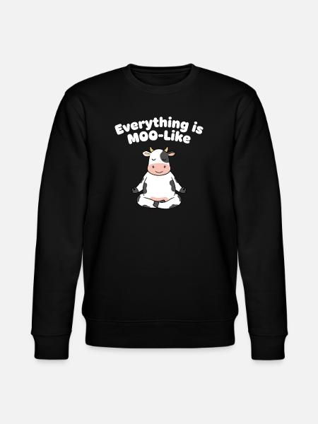 Zen Cow Meditation Motif - Stanley/Stella CHANGER Unisex Organic Sweatshirt - black