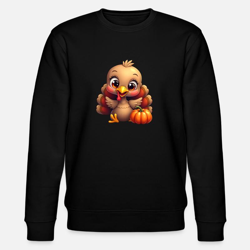 Bébé dinde de Thanksgiving - Sweat bio CHANGER Stanley/Stella Unisexe - noir