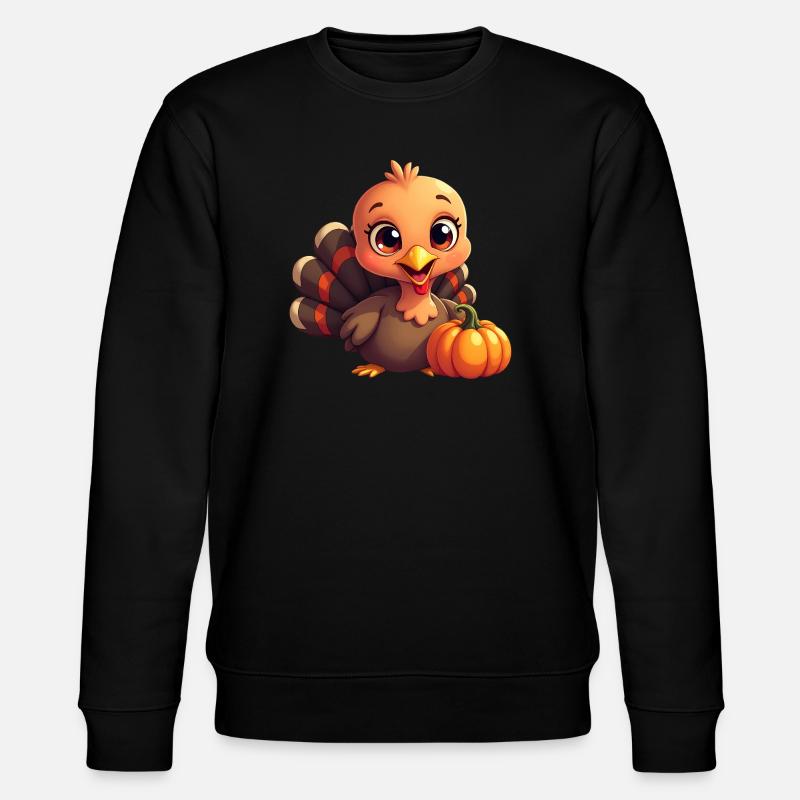 Bébé dinde de Thanksgiving - Sweat bio CHANGER Stanley/Stella Unisexe - noir