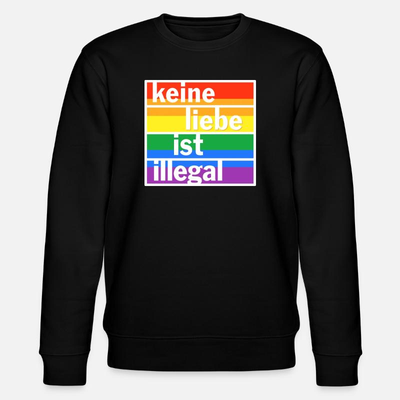 Keine Liebe ist illegal - Stanley/Stella Unisex Bio-Sweatshirt CHANGER  - Schwarz
