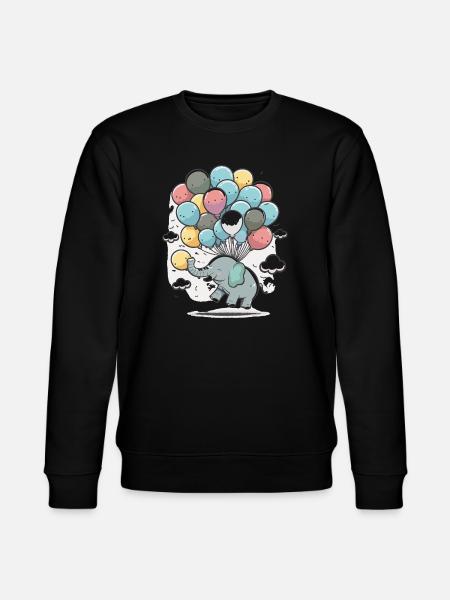 Ballon-Elefant im Wolkenmeer - Stanley/Stella Unisex Bio-Sweatshirt CHANGER - Schwarz