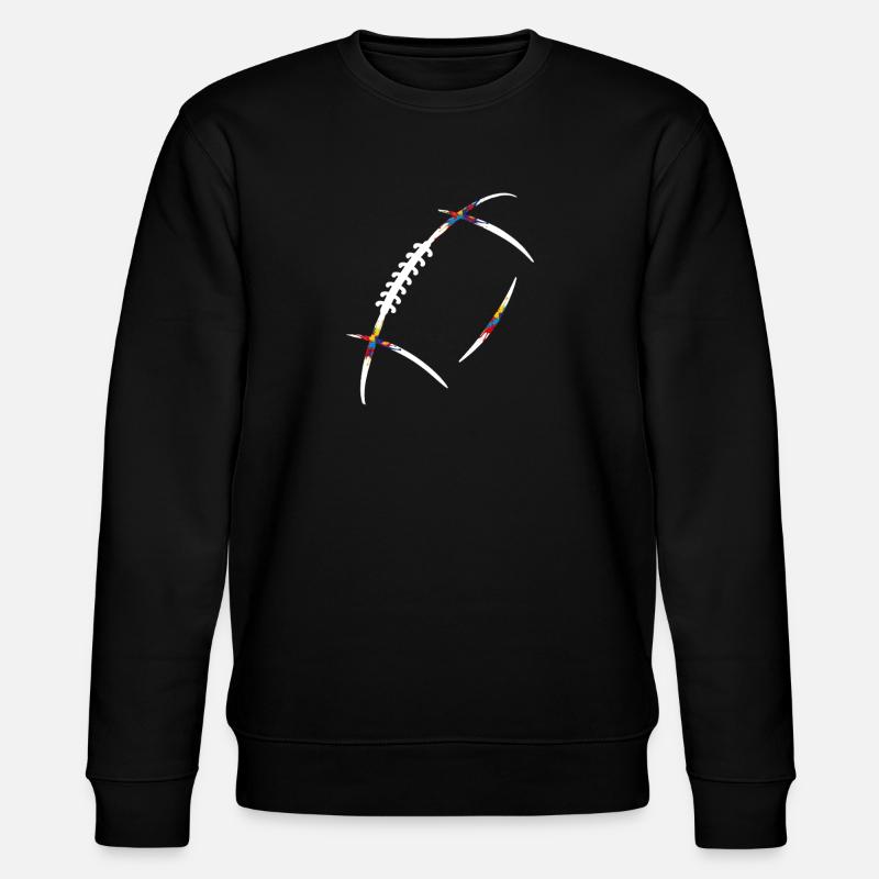 Rugbyball Farbenexplosion - Stanley/Stella Unisex Bio-Sweatshirt CHANGER  - Schwarz
