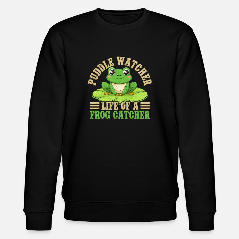 Frog Catcher Puddle Watcher Frog - Stanley/Stella Unisex Bio-Sweatshirt CHANGER  - Schwarz