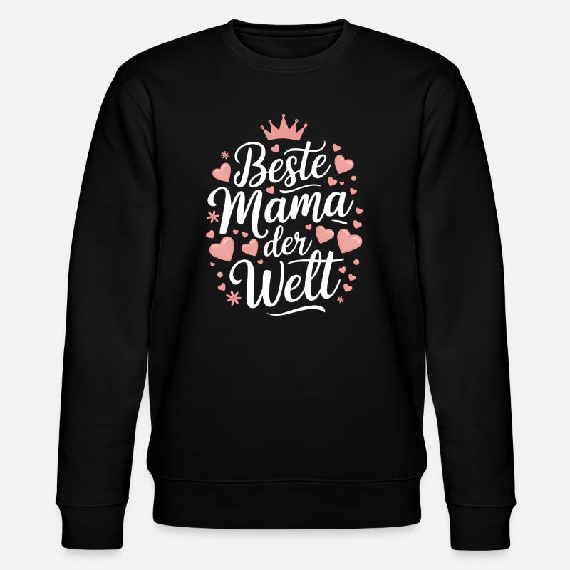 Beste Mama der Welt Herz Krone - Stanley/Stella Unisex Bio-Sweatshirt CHANGER  - Schwarz