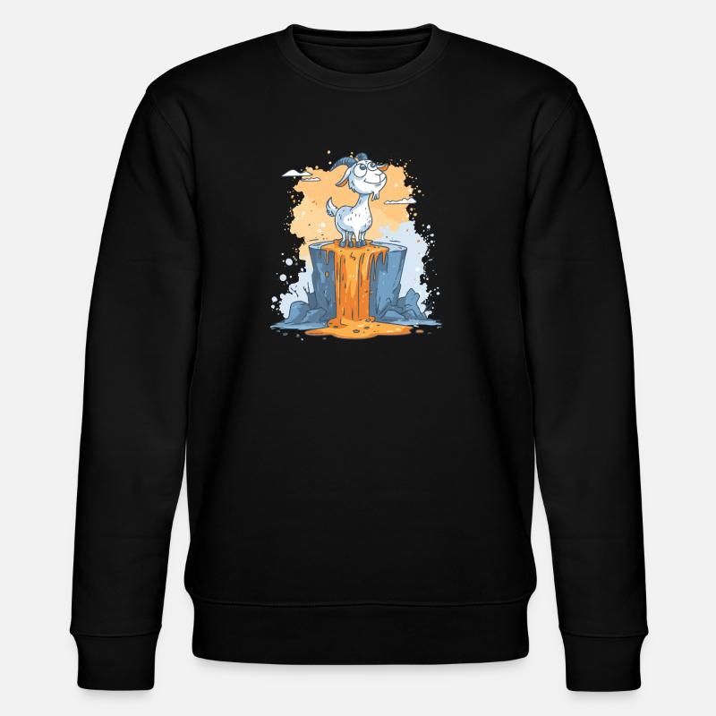Lava Ziege auf Vulkanfelsen - Stanley/Stella Unisex Bio-Sweatshirt CHANGER  - Schwarz