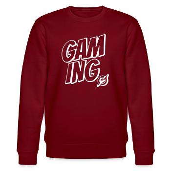 Gaming Schriftzug - Stanley/Stella Unisex Bio-Sweatshirt CHANGER  - Burgunderrot - Vorne - Nik (191cm) & Marisol (170cm)