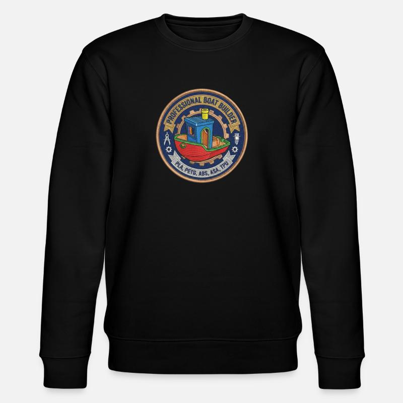 Professional Boatbuilder Benchy Patch - Stanley/Stella CHANGER Unisex Organic Sweatshirt - black