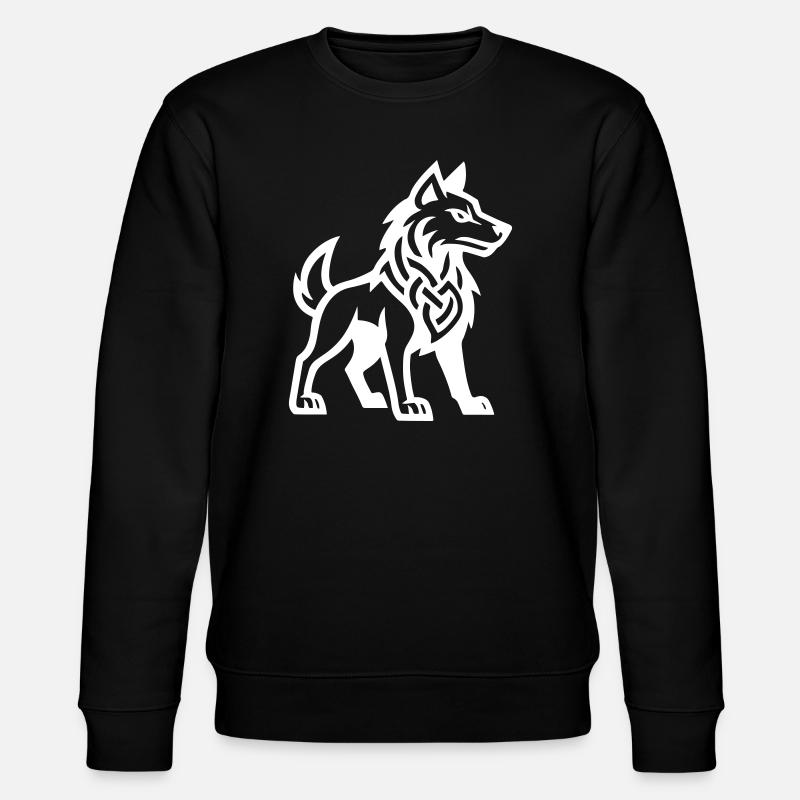 Wolf Wikinger - Stanley/Stella Unisex Bio-Sweatshirt CHANGER  - Schwarz