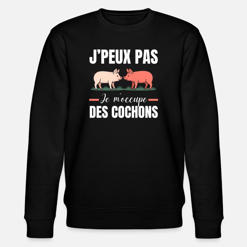 I Can't I Pig Pigs - Stanley/Stella CHANGER Unisex Organic Sweatshirt - black