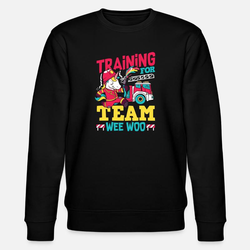 Wee Woo Squad Fire Tiny Firefighter - Stanley/Stella CHANGER Unisex Organic Sweatshirt - black