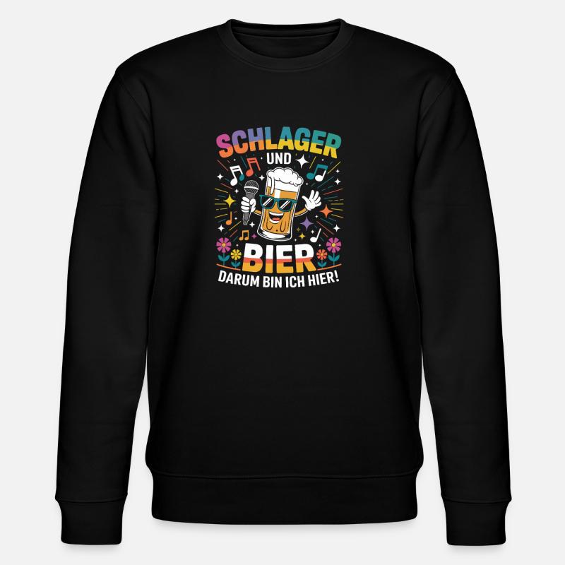 Schlager Beer Fun Graphic - Stanley/Stella CHANGER Unisex Organic Sweatshirt - black
