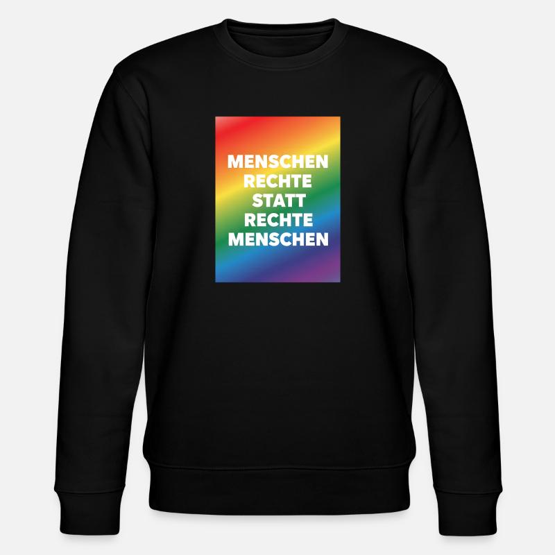 Menschenrechte statt Hass und Hetze - Stanley/Stella Unisex Bio-Sweatshirt CHANGER  - Schwarz