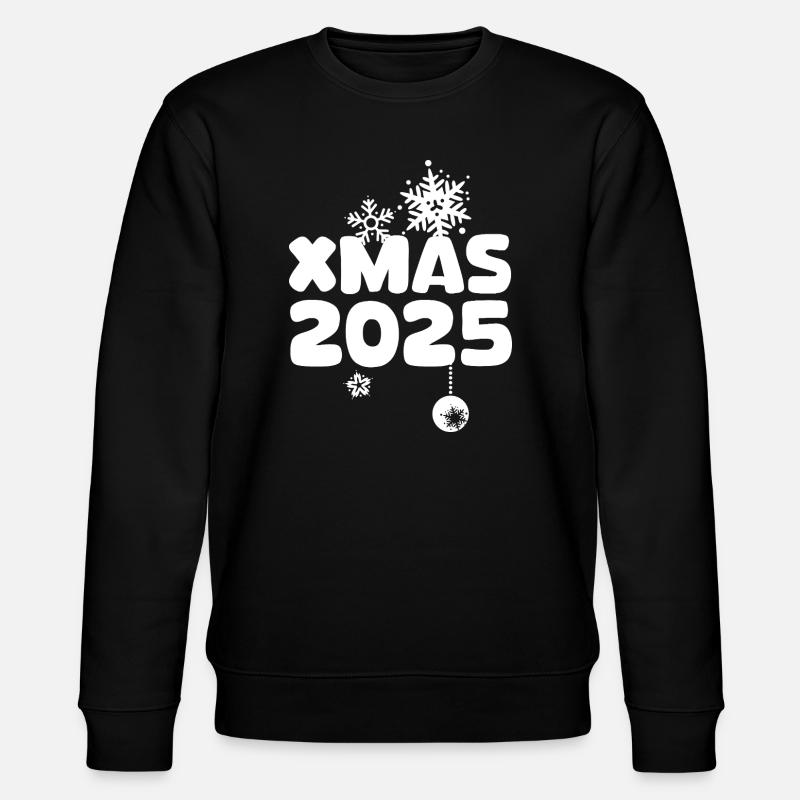 XMAS 2025 with snowflake design - Stanley/Stella CHANGER Unisex Organic Sweatshirt - black