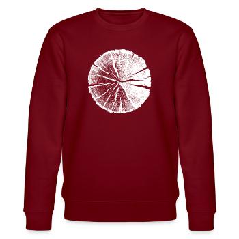 Baumscheibe Weiß – Jahresringe Naturdesign - Stanley/Stella Unisex Bio-Sweatshirt CHANGER  - Burgunderrot - Vorne - Nik (191cm) & Marisol (170cm)