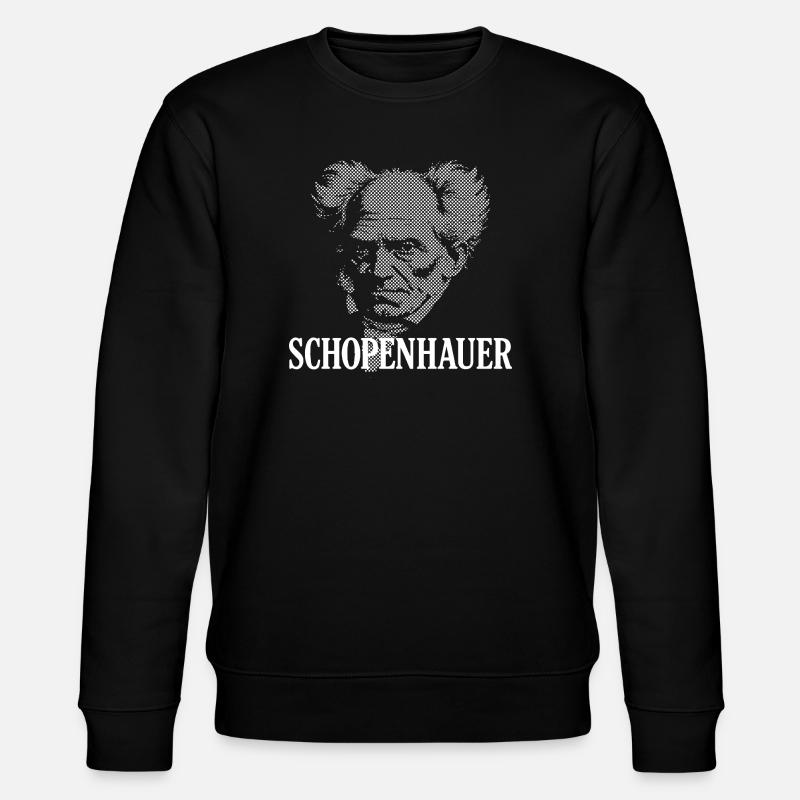Schopenhauer Halbtonporträt - Stanley/Stella Unisex Bio-Sweatshirt CHANGER  - Schwarz