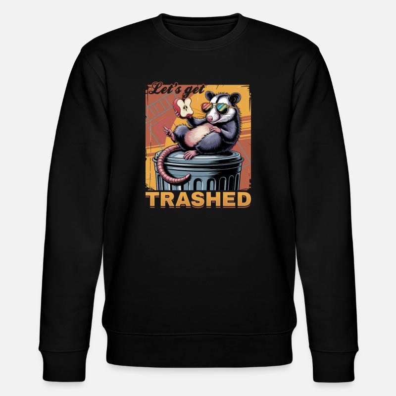 Funny Opossum - Stanley/Stella Unisex Bio-Sweatshirt CHANGER  - Schwarz
