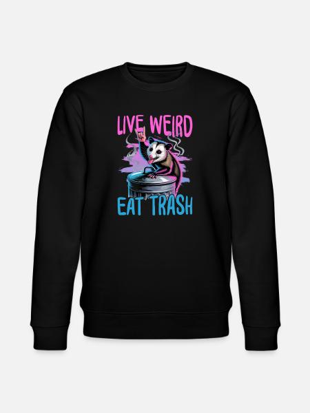 Funny Opossum - Stanley/Stella CHANGER Unisex Organic Sweatshirt - black