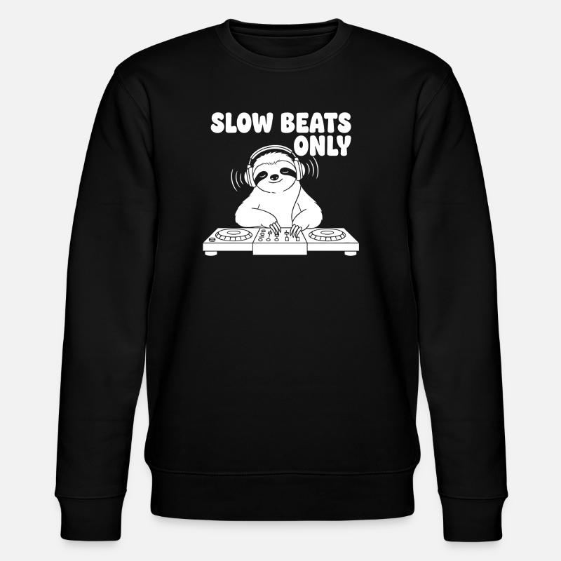 Slow Beats Sloth DJ - Stanley/Stella CHANGER Unisex Organic Sweatshirt - black