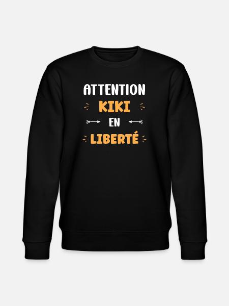 Attention Kiki in freedom - Stanley/Stella CHANGER Unisex Organic Sweatshirt - black