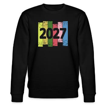 2027 - Stanley/Stella CHANGER Unisex Organic Sweatshirt - black - Front - Nik (191cm) & Marisol (170cm)
