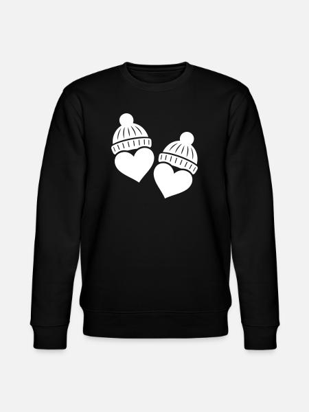 Hearts Winter Hat Love - Stanley/Stella CHANGER Unisex Organic Sweatshirt - black