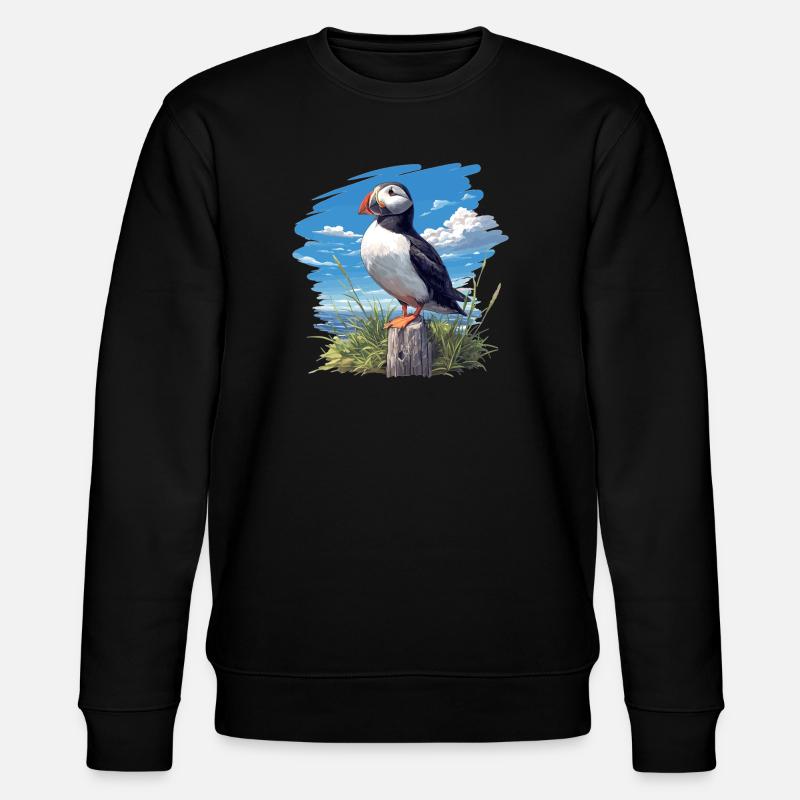 Puffin Papageientaucher - Stanley/Stella Unisex Bio-Sweatshirt CHANGER  - Schwarz