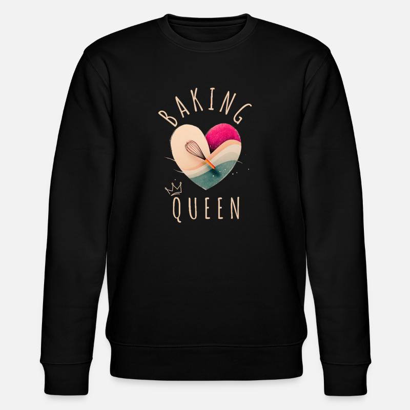 Baking Queen - Herz! - Stanley/Stella Unisex Bio-Sweatshirt CHANGER  - Schwarz