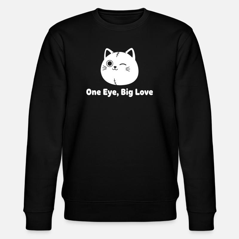 Waving Cat Patchwork Love - Stanley/Stella CHANGER Unisex Organic Sweatshirt - black