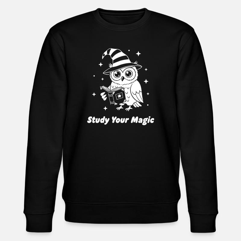 Magic owl learns magic - Stanley/Stella CHANGER Unisex Organic Sweatshirt - black