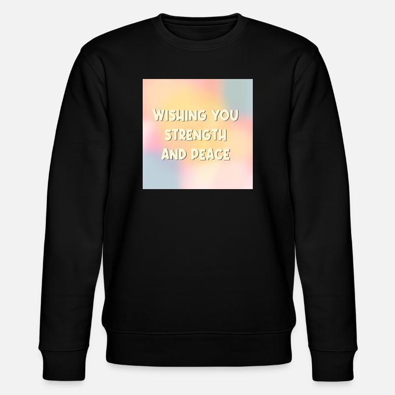 Kraft Frieden wünschen - Stanley/Stella Unisex Bio-Sweatshirt CHANGER  - Schwarz
