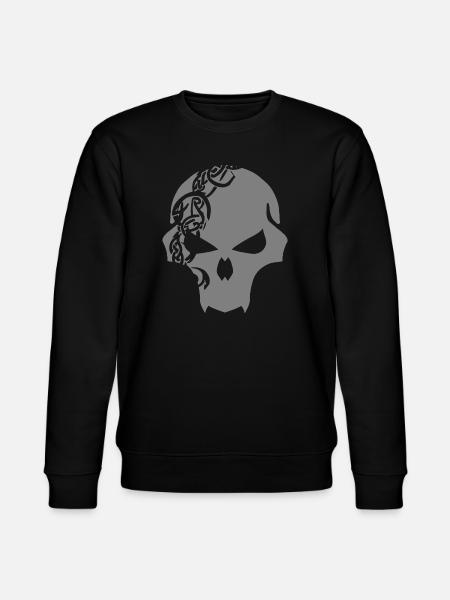 Gothic Skull with Celtic Tribal - Stanley/Stella CHANGER Unisex Organic Sweatshirt - black
