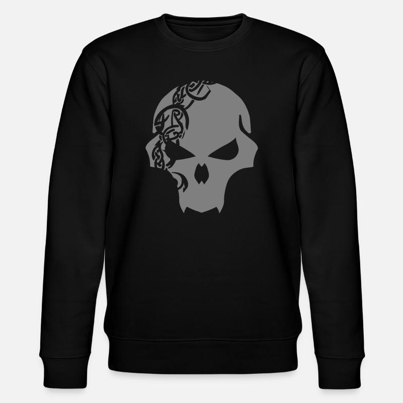 Gothic Schädel mit keltischen Tribal - Stanley/Stella Unisex Bio-Sweatshirt CHANGER  - Schwarz