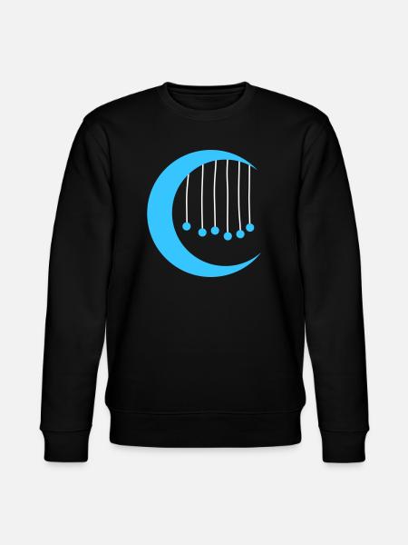 Blå måne med vindspel - Stanley/Stella CHANGER Unisex Organic Sweatshirt - black