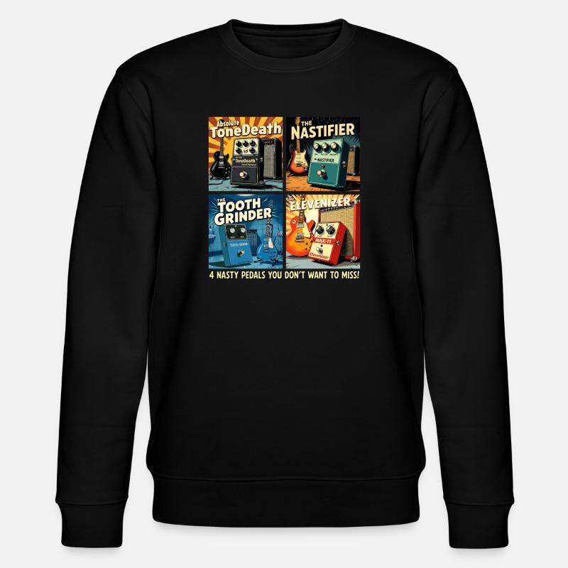 4 imaginary distortion pedals - Stanley/Stella CHANGER Unisex Organic Sweatshirt - black