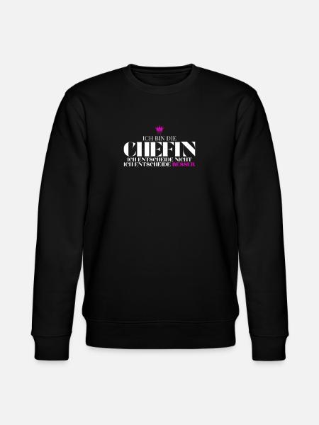 Chefin entscheidet besser Spruch - Stanley/Stella CHANGER Unisex Organic Sweatshirt - black