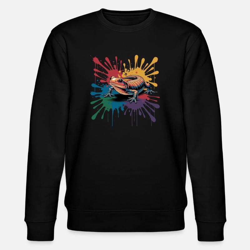  Bunter Salamander Mit Farbklecks Splash Für - Stanley/Stella Unisex Bio-Sweatshirt CHANGER  - Schwarz