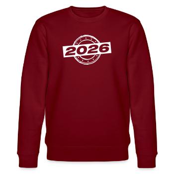 Année 2026 - Sweat bio CHANGER Stanley/Stella Unisexe - bordeaux - Devant - Nik (191cm) & Marisol (170cm)